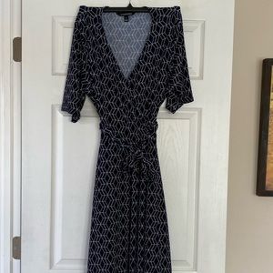 navy & white wrap dress | 2X